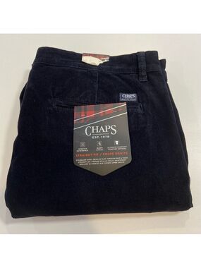 Chaps black corduroy warm straight men’s pants 36 NWT cozy casual office style